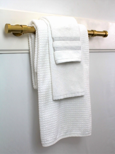 1 Inch Diameter - Iron Hand Towel Bar Set - Short Enclosed Bracket - Includes Rod, Brackets, and End Caps