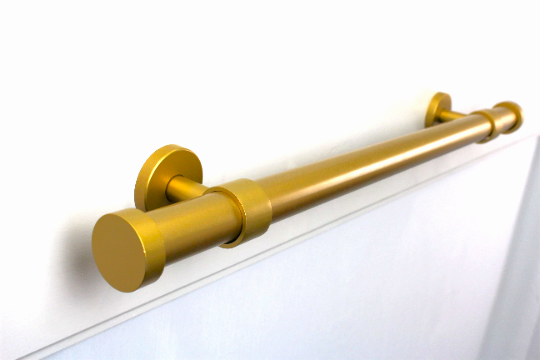 1 Inch Diameter - Iron Hand Towel Bar Set - Short Enclosed Bracket - Includes Rod, Brackets, and End Caps