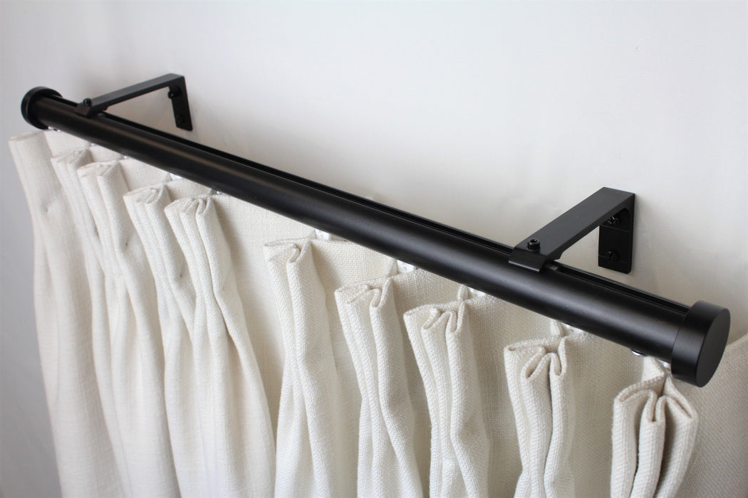 1 Inch Traversing Channel Track Round Drapery Rod Set- Includes Curtai ...