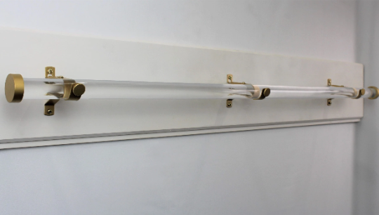 1 Inch Acrylic Lucite Round Drapery Rod Set - Includes Rod, Adjustable Brackets, and Endcaps - Free Shipping